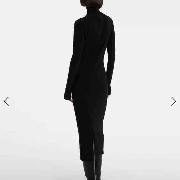 Norma Kamali Black Long-Sleeve Midi Dress - Picture 3 of 10